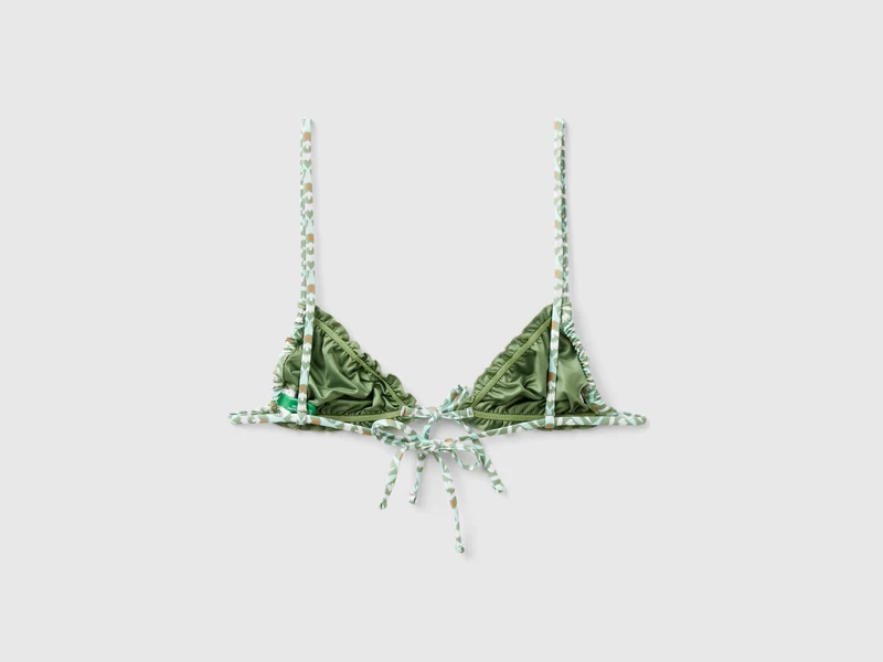 Triangel-Bikinioberteil mit Blumendruck