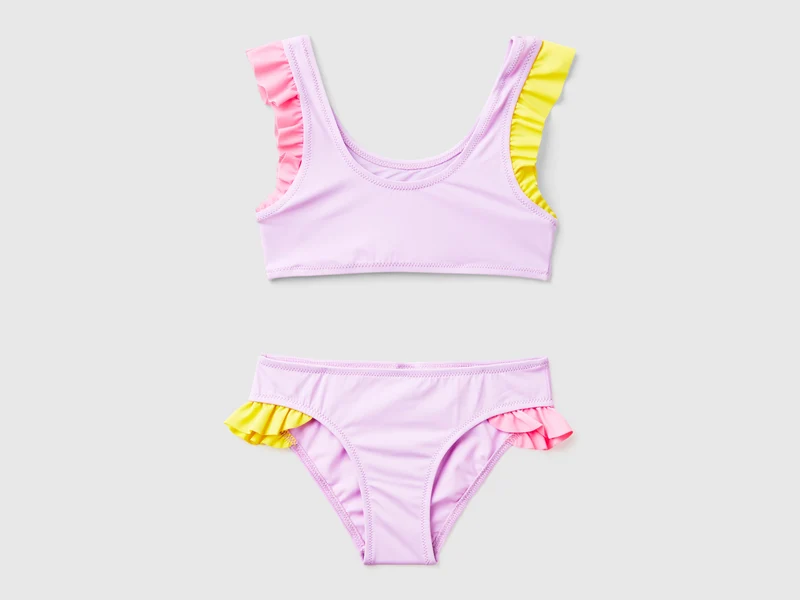 Strandbikini mit Volants aus ECONYL®