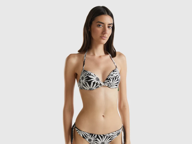 Geblümtes Push-up-Bikinioberteil