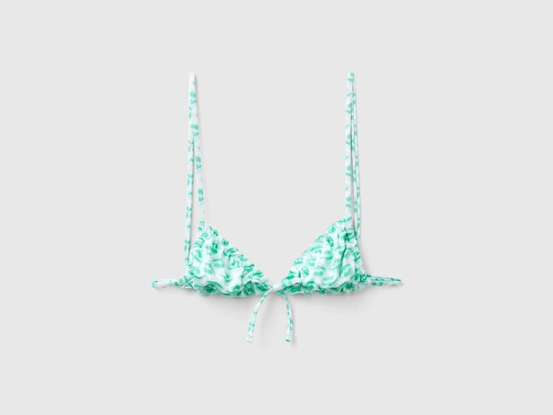 Triangel-Bikinioberteil mit Blumendruck