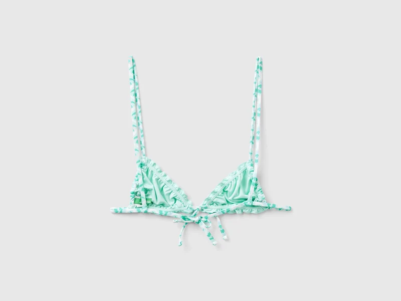 Triangel-Bikinioberteil mit Blumendruck