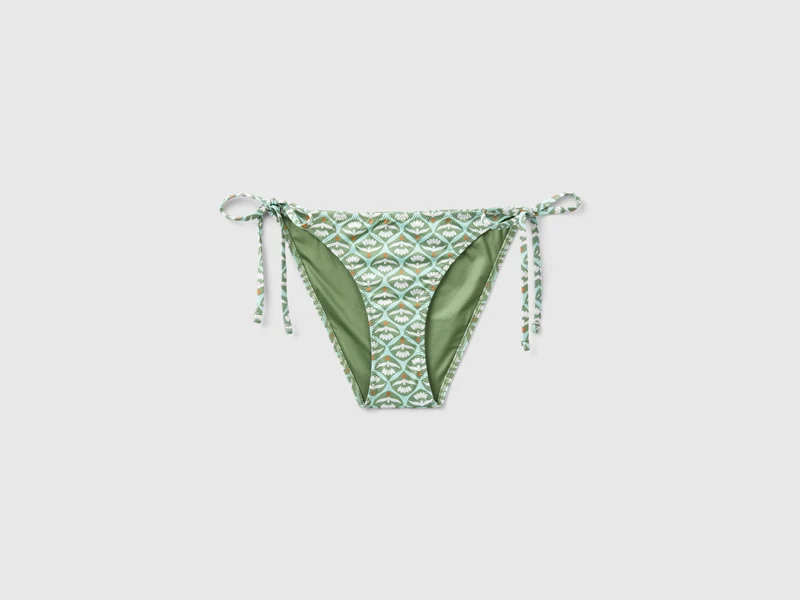 Badeslip mit Bändern und Blumendruck