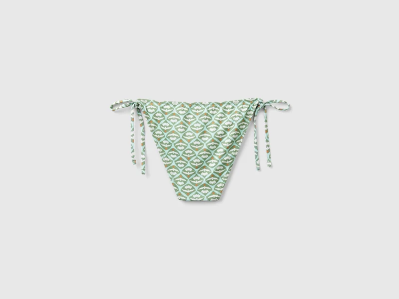Badeslip mit Bändern und Blumendruck