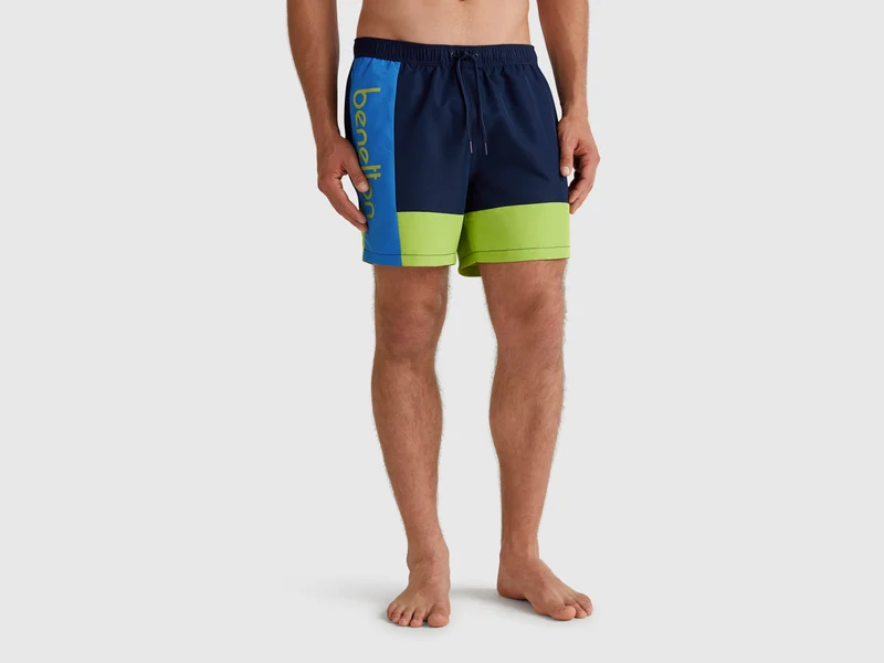 Farbblock-Badeshorts
