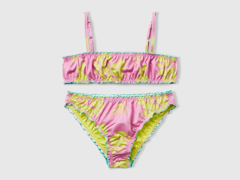 Strandbikini mit Blumendruck