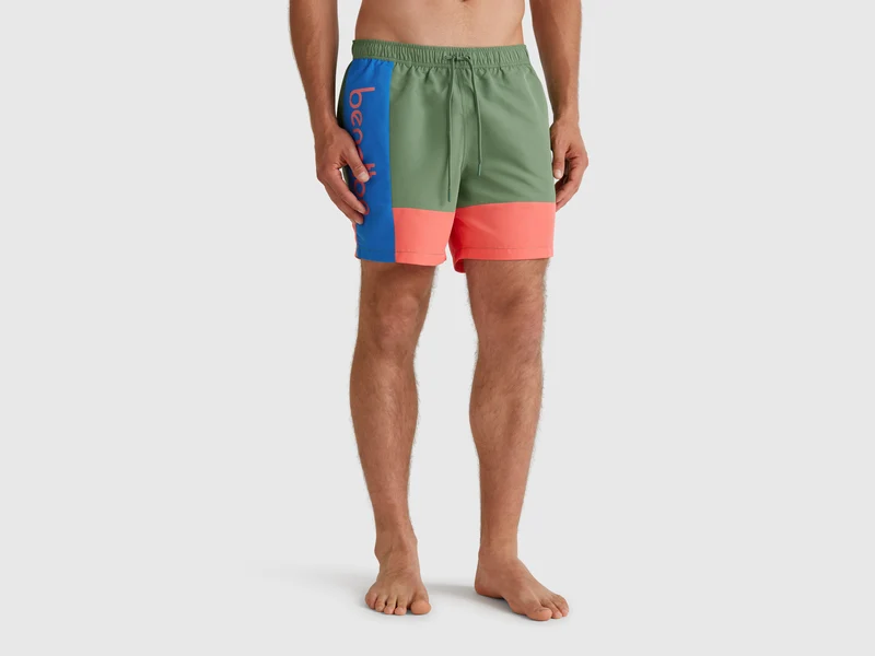 Farbblock-Badeshorts