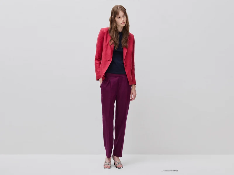 Einreihiger Blazer aus reinem Leinen