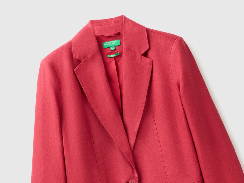 Einreihiger Blazer aus reinem Leinen