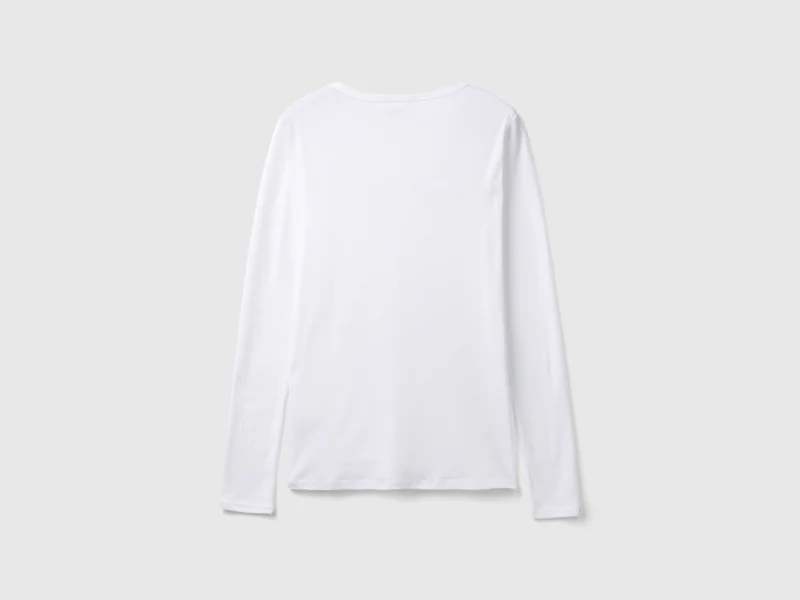 Langarm-T-Shirt aus 100% Baumwolle