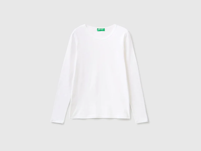 Langarm-T-Shirt aus 100% Baumwolle