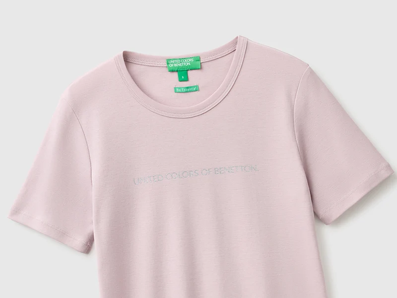 Kurzärmeliges T-Shirt mit Glitzerlogo
