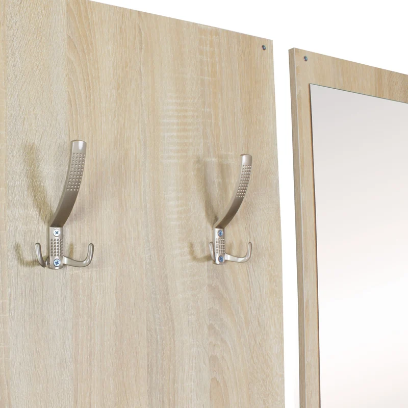 Garderobe Salerno mit Spiegel & Schuhschrank Spanplatte Sonoma Modern
