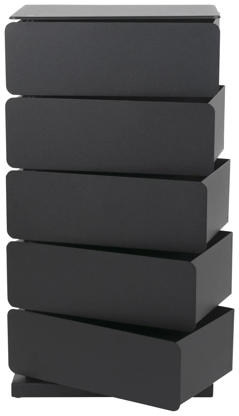 Spinder JOEY 5 Dresser: Minimalistischer Stahl-Schuhschrank, Schwarz