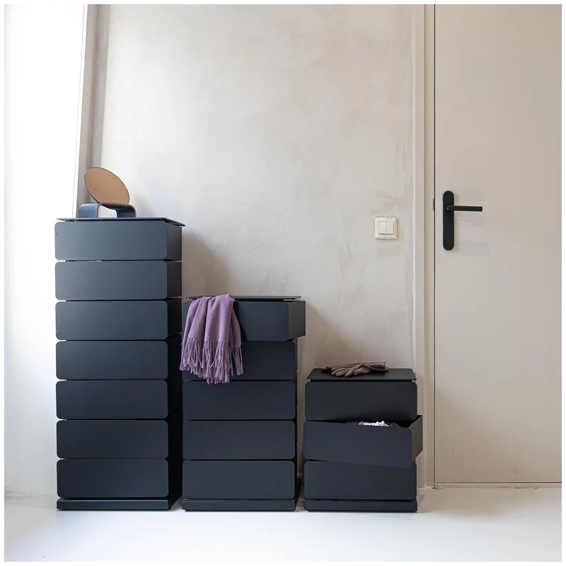 Spinder JOEY 5 Dresser: Minimalistischer Stahl-Schuhschrank, Schwarz