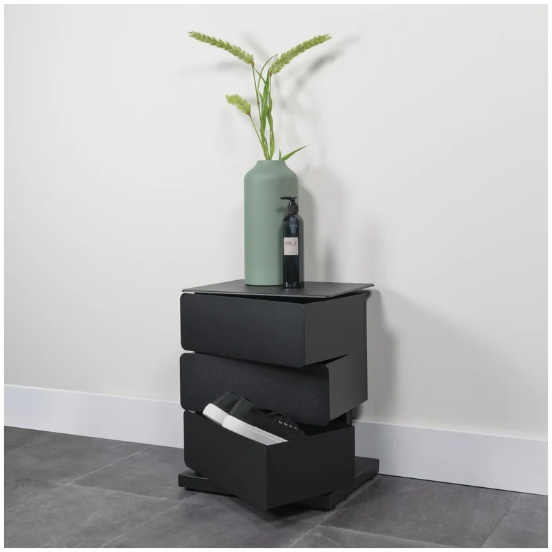 Spinder JOEY 3 Dresser: Minimalistischer Stahl-Schrank, Schwarz