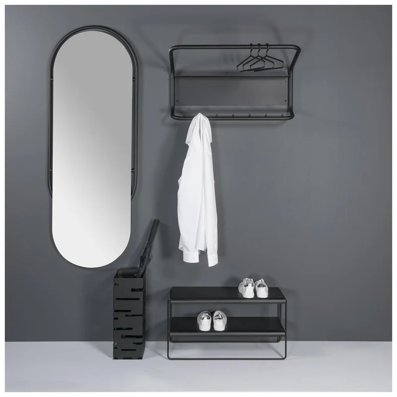 Spinder FLUX Garderobe: Modernes Design, Stahl, Schwarz