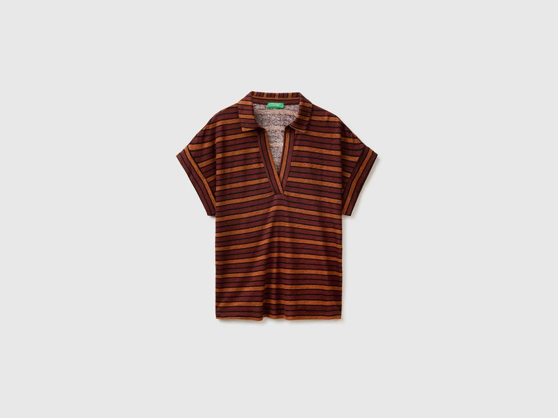 Gestreiftes Polo-Neck-T-Shirt
