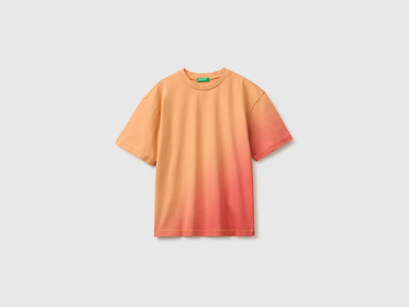 T-Shirt mit Dip-Dye-Effekt und Aufdruck