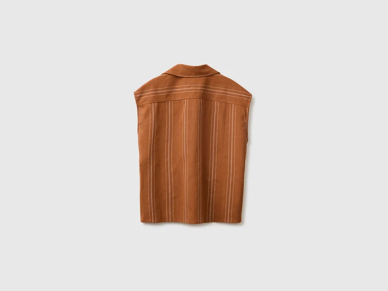 Wickelbluse aus Leinenmischgewebe
