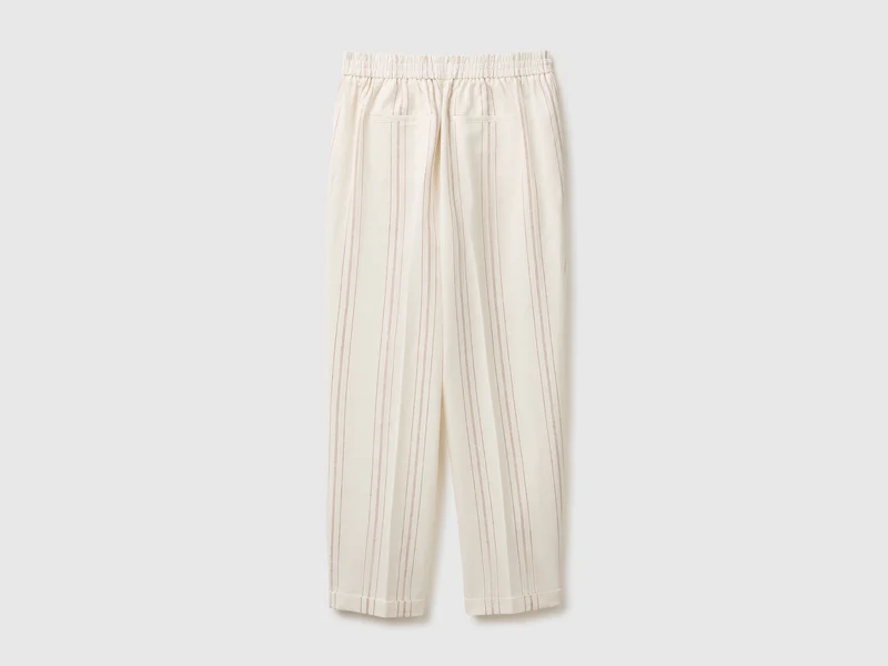 Gestreifte Leinenmischhose