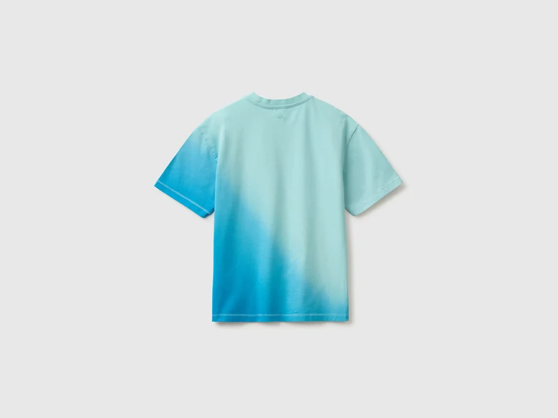 T-Shirt mit Dip-Dye-Effekt und Aufdruck