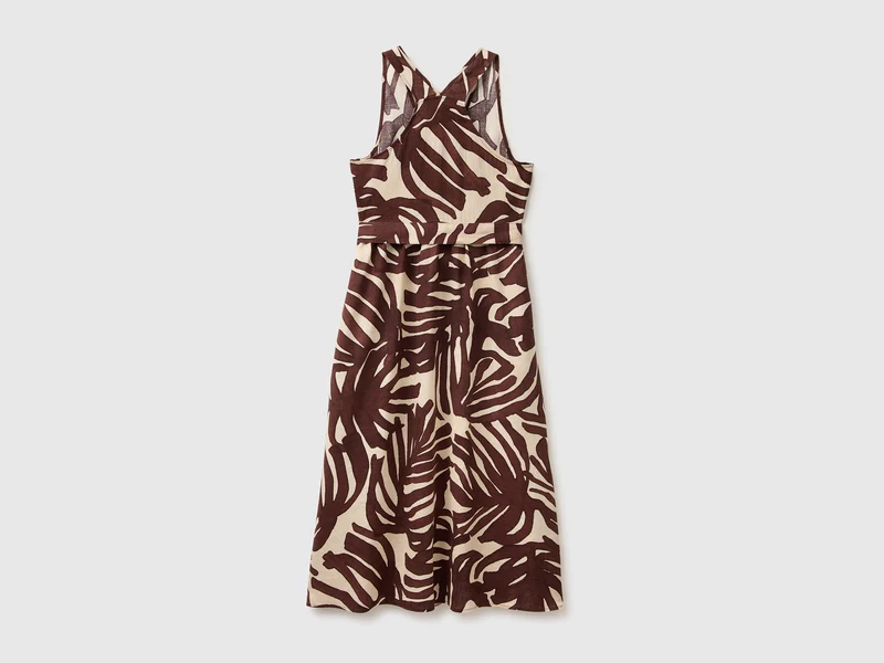 Bedrucktes Kleid aus reinem Leinen