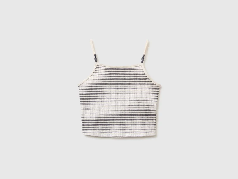 Gestreiftes Tanktop mit Perlen
