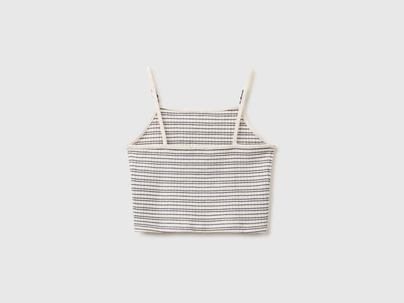 Gestreiftes Tanktop mit Perlen