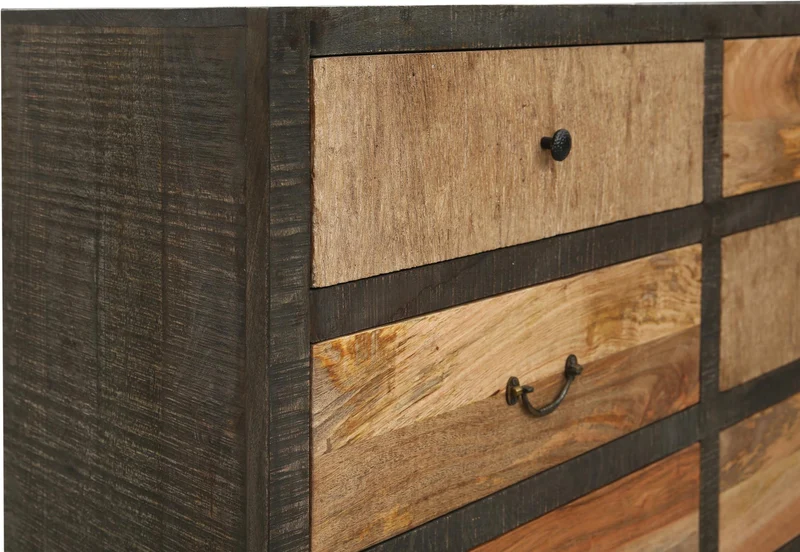 Sideboard Anrichte TARIM Schubladenkommode Mango und Akazie 135 cm