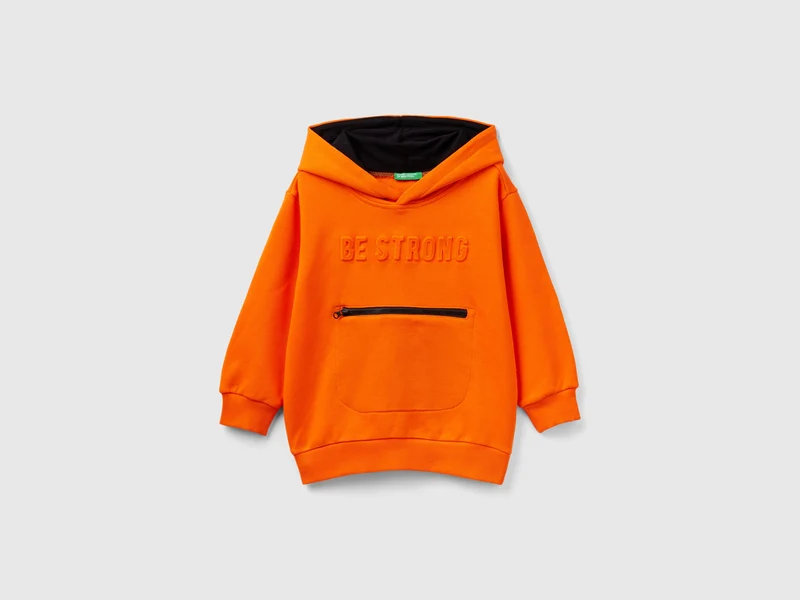 Sweater mit Print und Tasche