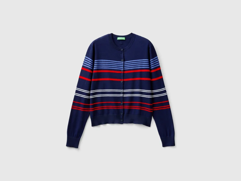 Gestreifter Cardigan aus reiner Baumwolle