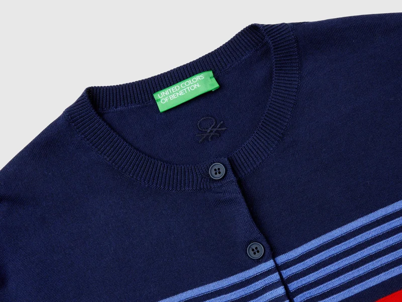 Gestreifter Cardigan aus reiner Baumwolle
