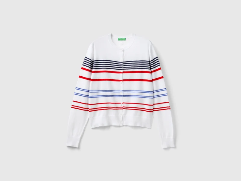 Gestreifter Cardigan aus reiner Baumwolle