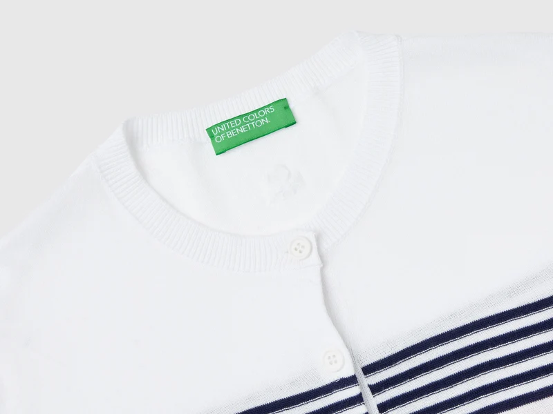 Gestreifter Cardigan aus reiner Baumwolle