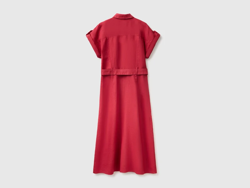 Midi-Hemdkleid aus reinem Leinen