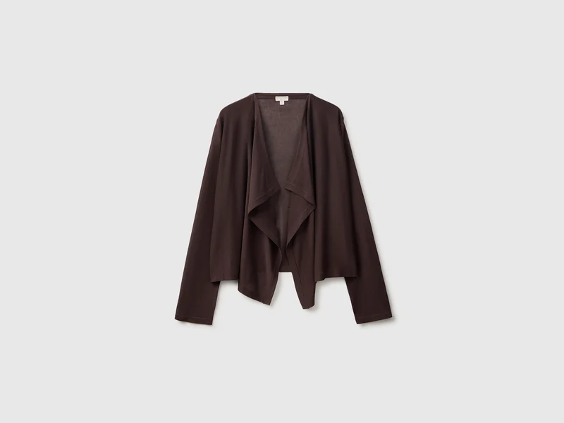 Drapierter Cardigan aus Bambus-Viskose-Mischgewebe