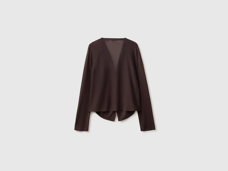 Drapierter Cardigan aus Bambus-Viskose-Mischgewebe