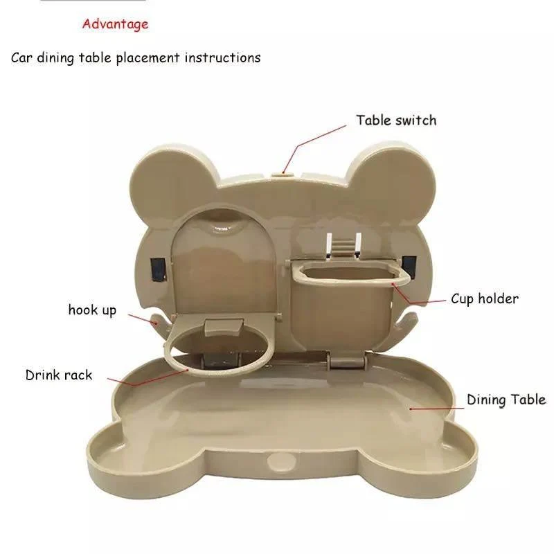 Panda Car Backseat Tray - Multifunctional Organizer for Kids