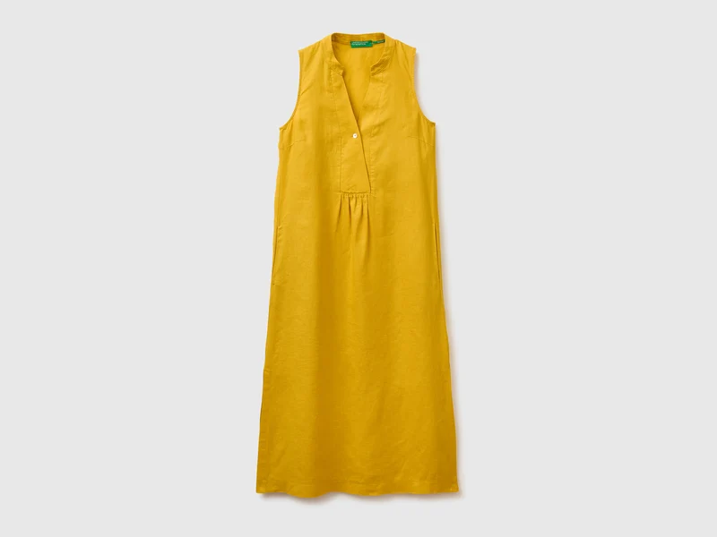 Langes Kleid aus 100 % Leinen