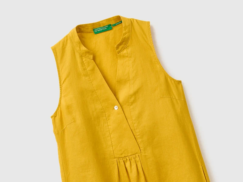 Langes Kleid aus 100 % Leinen
