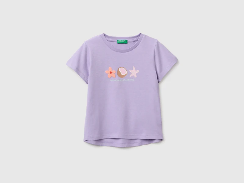 T-Shirt mit Aufdruck und Stickerei
