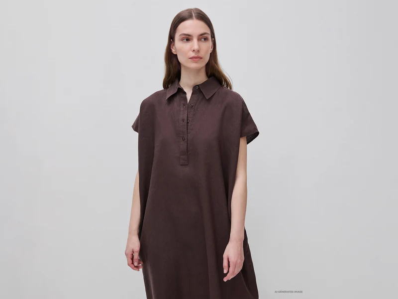 Midikleid aus reinem Leinen