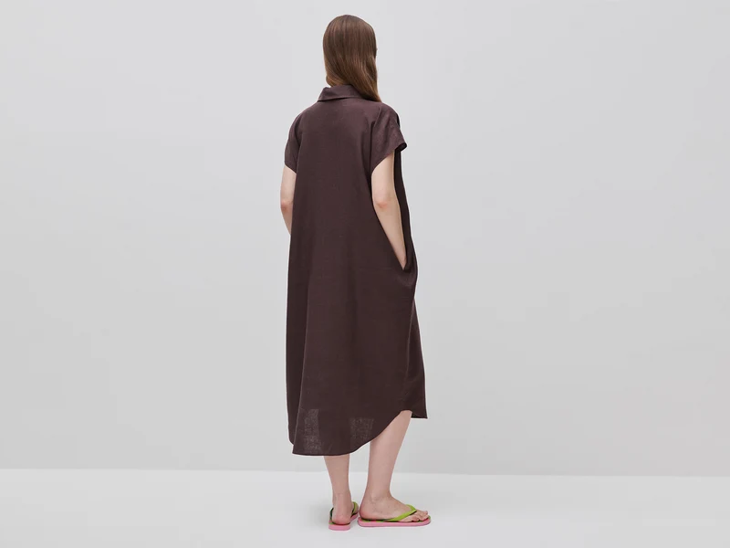 Midikleid aus reinem Leinen