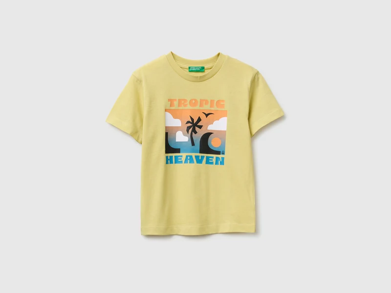 Rundhals-T-Shirt mit Aufdruck