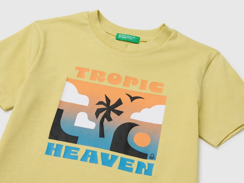 Rundhals-T-Shirt mit Aufdruck