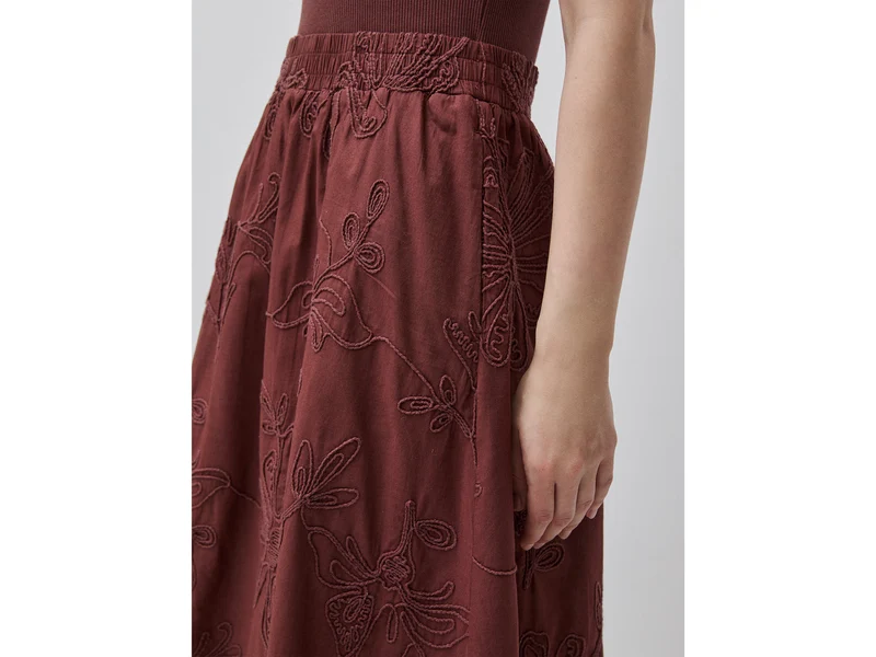 Midikleid mit Blumenstickerei