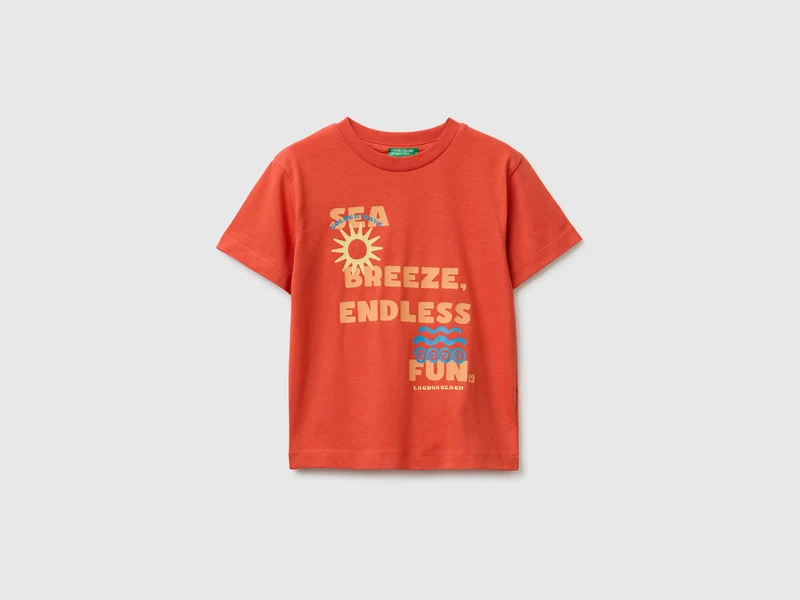 Rundhals-T-Shirt mit Aufdruck