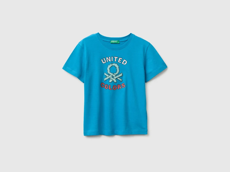 Bio-Baumwoll-T-Shirt mit Logodruck