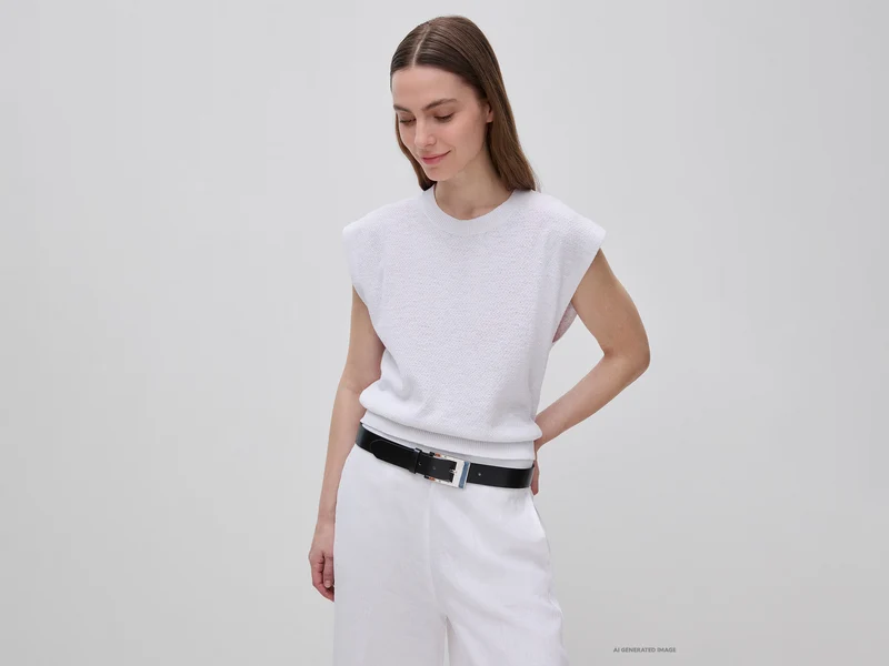 Ärmelloser Pullover aus Leinenmischung