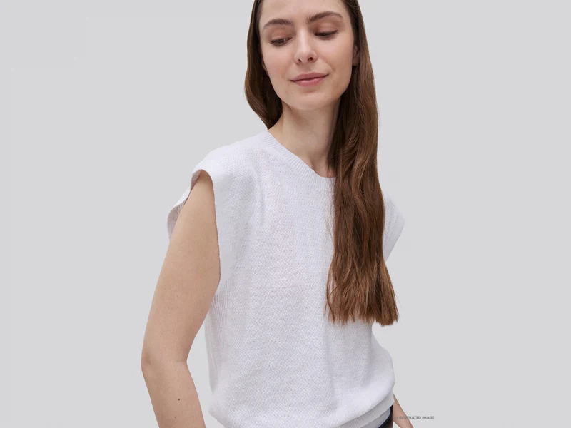 Ärmelloser Pullover aus Leinenmischung